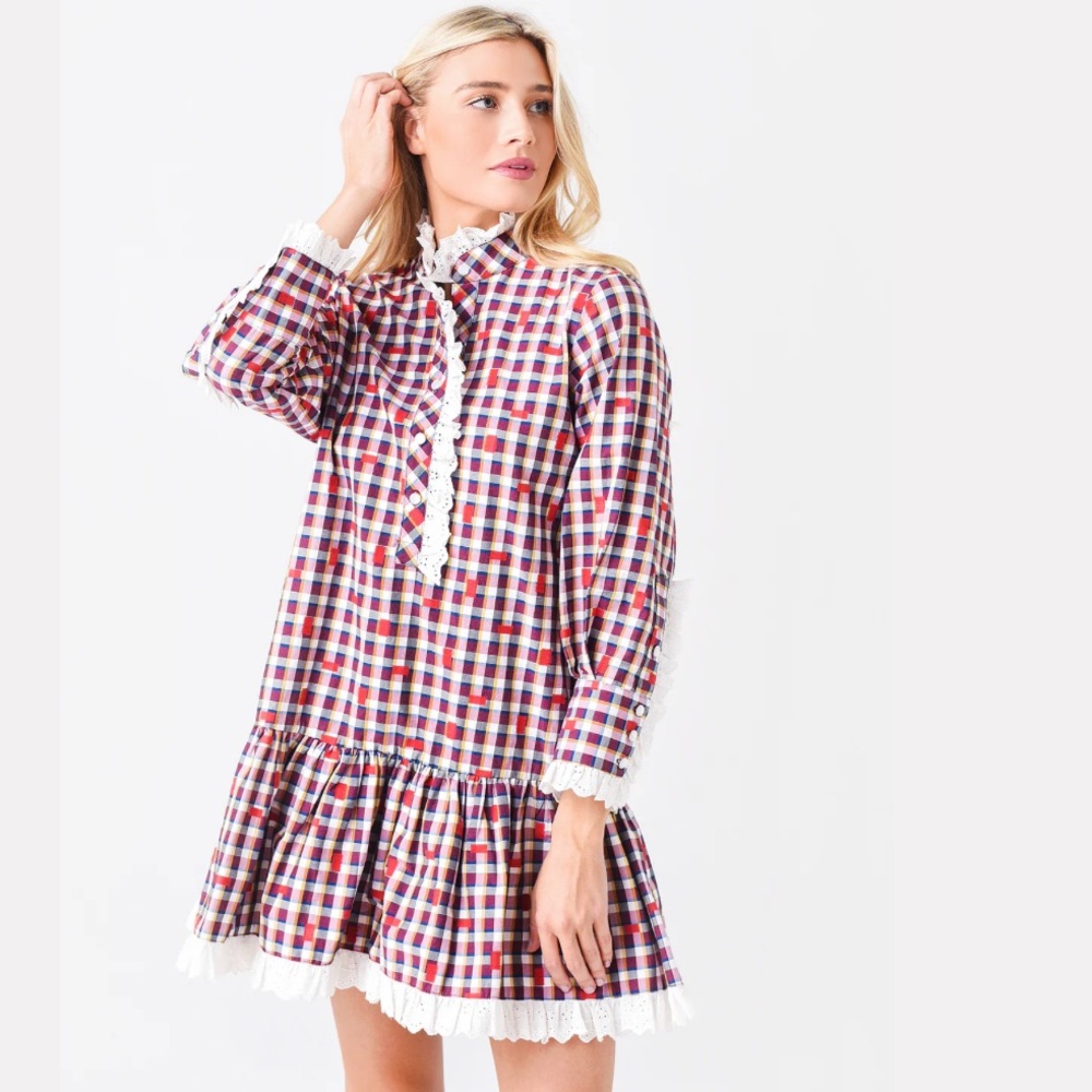 Hunter Bell Carter Dress Odessa Check NWT Size Medium